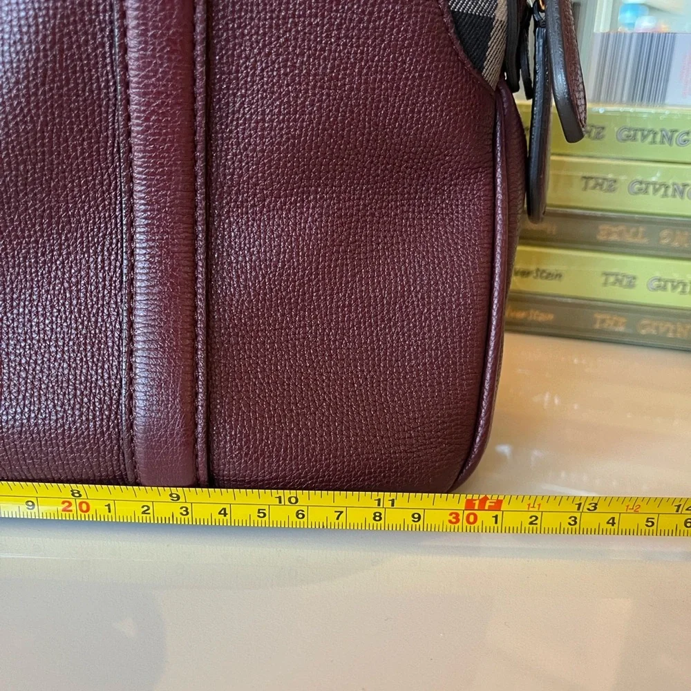 Burberry Dark Red Leather 2-way Bag - Picture 6 of 16